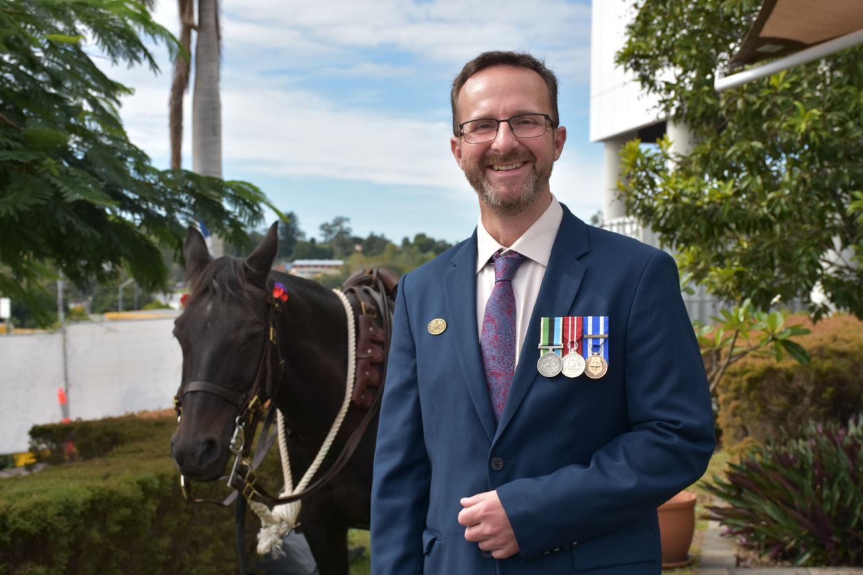 Dr Eric Richman at the Anzac Day commemorative service at Ipswich Hospital.