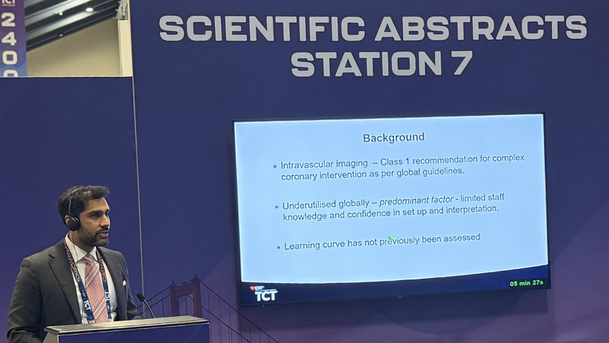 Dr Yohan Chacko presenting at the 37th Annual Transcatheter Cardiovascular Therapeutics (TCT) Conference
