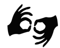 Deaf or hard of hearing interpreter icon