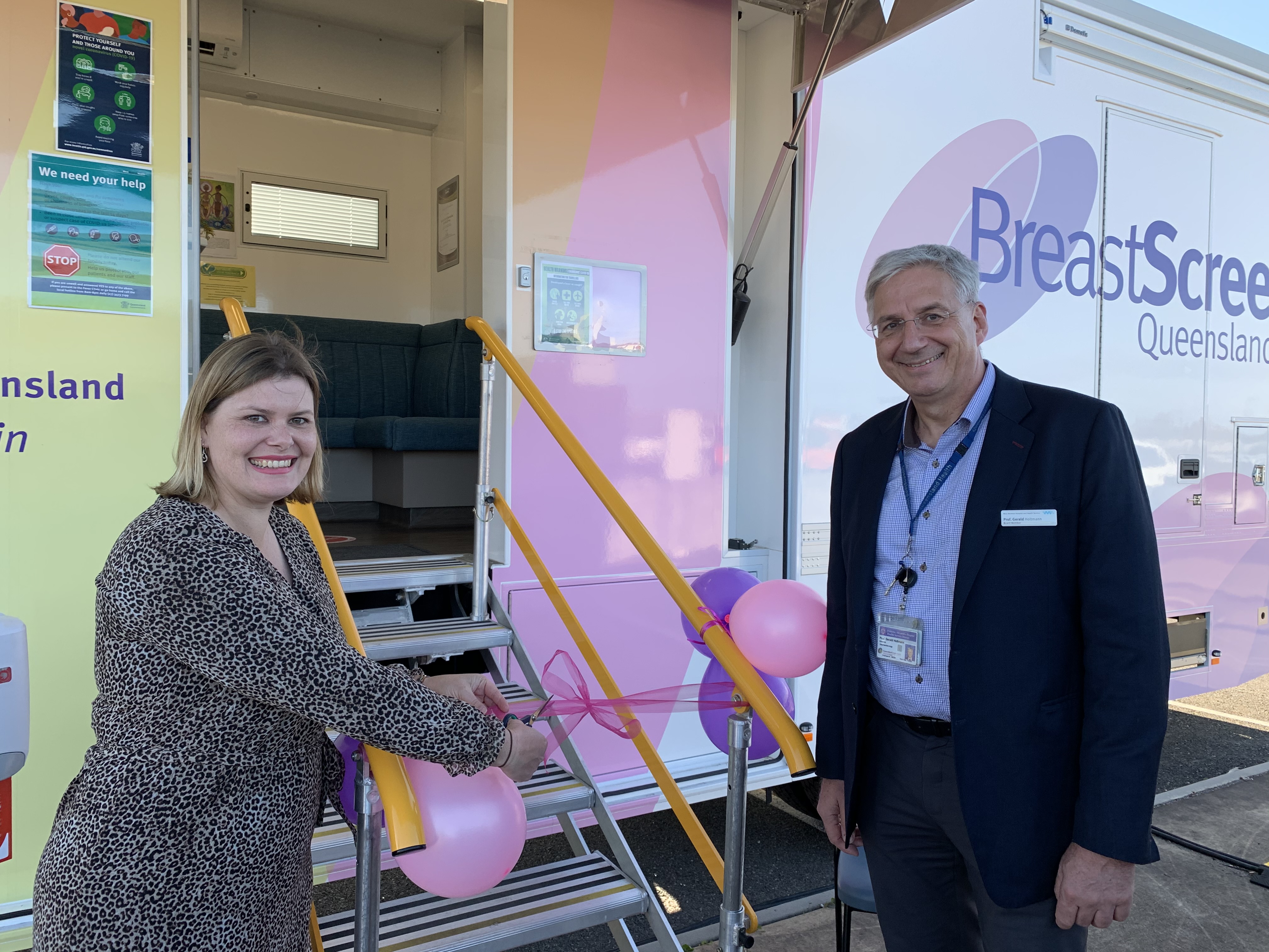 Nikki Boyd MP and Proff Gerald Holtmann at new BreastScreen van launch