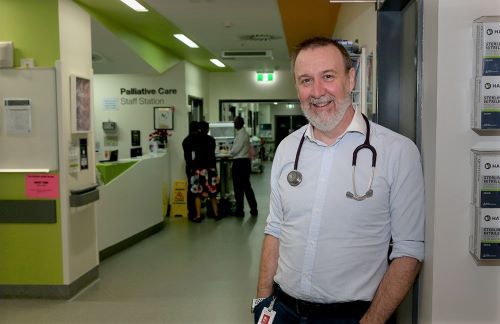 Dr Ross Cruikshank on the palliative care ward