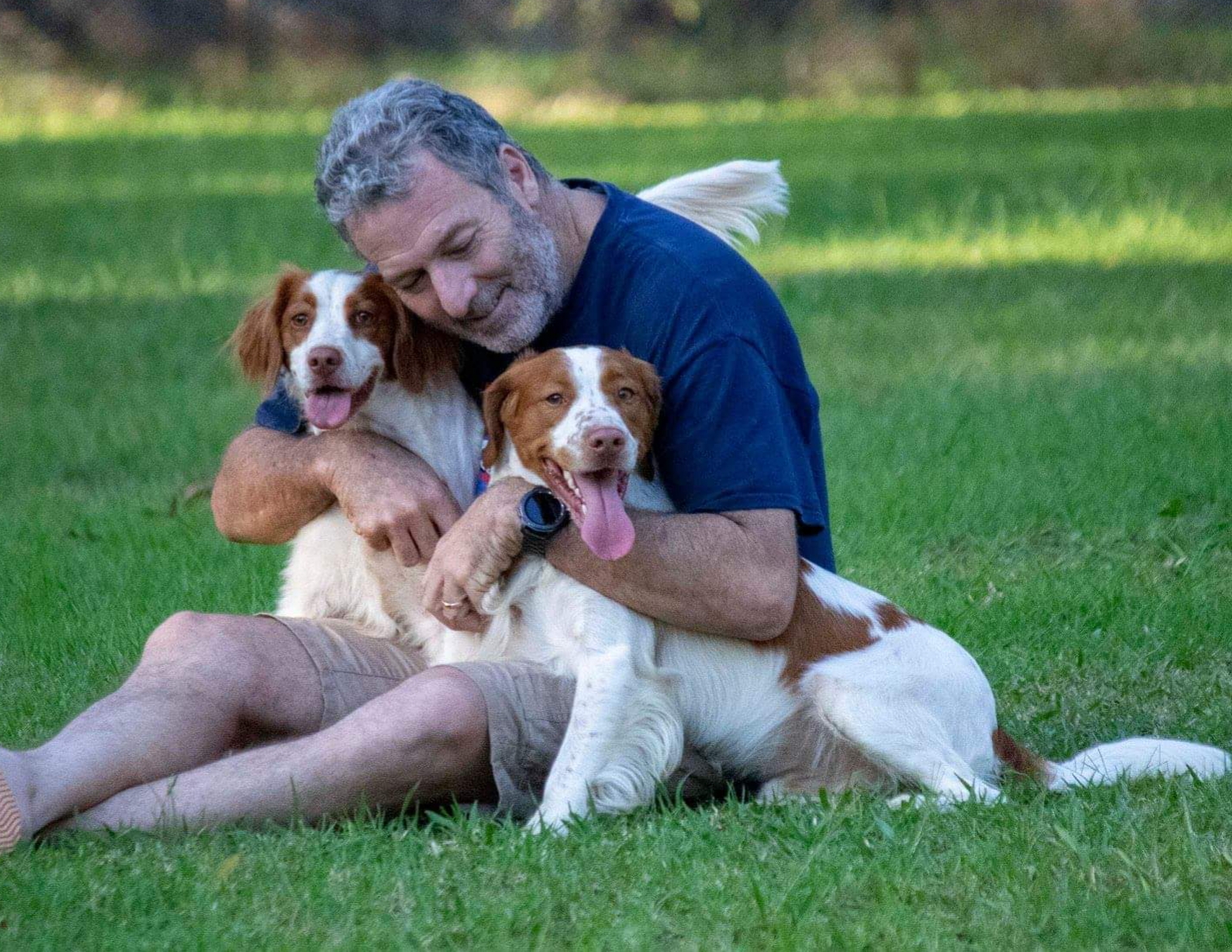 Paul Palin and his beloved dogs.