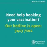 News tile for West Moreton Health vaccination hotline 